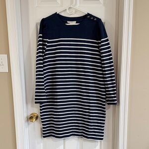 NWT LOFT Navy & White Striped Boatneck Dress